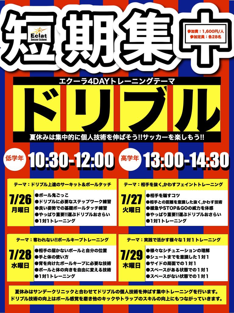 夏休み４日間開催 短期集中トレーニング Ganz Futsal Court ガンズフットサルコート松戸